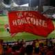 Hong Kong fans wave banners before a friendly soccer match between Hong Kong and Bahrain in Hong Kong, China November 9, 2017. (Reuters)